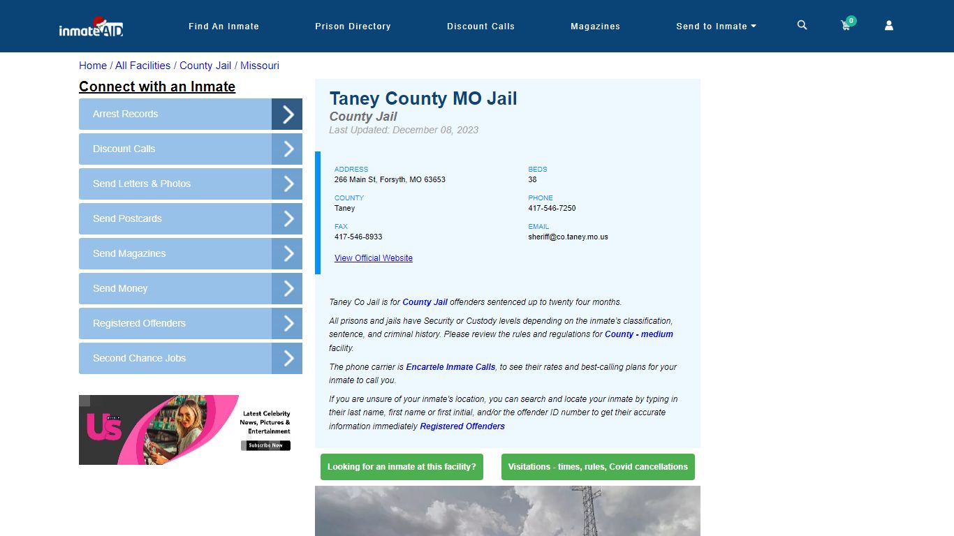 Taney County MO Jail - Inmate Locator - Forsyth, MO